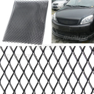 Rejilla de Ventilación Universal Negra/Plateada de Aluminio para Auto, Rejilla de Tuning de 100cm X 33cm - Product Image 1