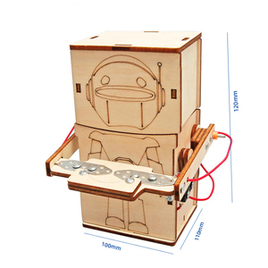 สเต็มหุ่นยนต์กระปุกออมสินของเล่นวิทยาศาสตร์สำหรับเด็กกล่องเงินไฟฟ้าของเล่นเพื่อการศึกษาสำหรับเด็กหุ่นยนต์กินเหรียญไฟฟ้าใช้พลังงานไฟฟ้าจากไม้ - Product Image 3