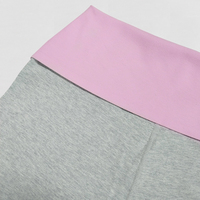Ensemble de loungewear personnalisé pour femme : Haut court à col ras du cou et manches longues avec ourlet surpiqué et pantalon évasé à taille color block