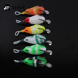 11g crapaud mouche faucon pêche tonnerre doux grenouille leurre avec paillettes modifié appât réservoir de sang Double crochet noir tonnerre fort appât - Product Image 6