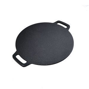 Factory Direct Sales Pre-Seasoned Cast Iron Griddle Pan with Handles Round Flat Top Cooking <strong>Plate</strong> for Pancakes BBQ - Product Image 4