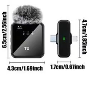 F15 2mic Không Dây Lavalier Microphone Mini Loại C Điện Thoại Di Động Trực Tiếp Microphone F15-2 Giảm Tiếng Ồn Clip Mic Cắm Và Chơi Mic - Product Image 6