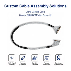 ICapeカスタムマイクロ同軸ケーブルアセンブリ デュアル26ピン 0.3mmピッチコネクタ（PTFE/FEPジャケットSPC導体）30Vフレックスライフ - Product Image 1