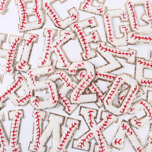 Chenille Glitter 8Cm Letras Parche Hierro en Alfabeto Costura Apliques Ropa - Product Image 2