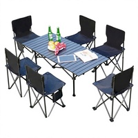 Ensemble de table et de chaises pliantes en acier au carbone pour le camping en plein air, pour pique-nique, barbecue, plage