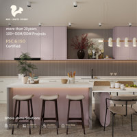 Ensemble complet d'armoires de cuisine modernes AIGE, meubles sur mesure pour gagner de la place, portes cannelées, placards en MDF, vente en gros directe d'usine