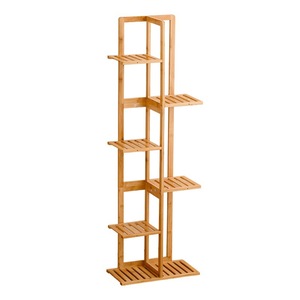 Étagère à fleurs moderne en bois sur pied, multi-niveaux, pour salon, support de rangement et de présentation de plantes, forme rectangulaire - Product Image 5