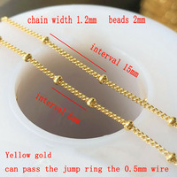 Chaîne satellite en or rempli 14 carats à 100 %, chaîne à maillons perlés de 1,2 mm, fabrication de bijoux DIY, chaîne lâche, collier minimaliste, bracelet