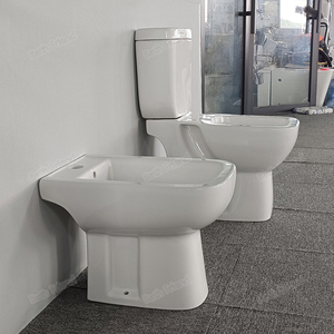 WC moderne en céramique carré avec bidet intégré, deux pièces, chasse d'eau directe – Modèle très populaire pour <span class=keywords><strong>l</strong></span>'Amérique du <span class=keywords><strong>Sud</strong></span>, <span class=keywords><strong>l</strong></span>'Argentine et les pays <span class=keywords><strong>de</strong></span> <span class=keywords><strong>l</strong></span>'UE - Product Image 5