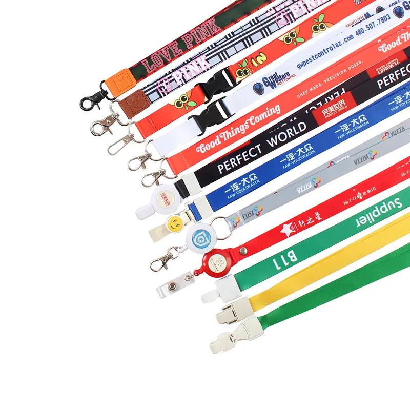 Oem Blank Sublimation Polyester Nylon Plain Cheap Personalized Custom Logo Printed Lanyard