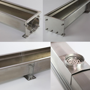 Drenajes de piso lineales de acero inoxidable de alta resistencia para cocina Planta de procesamiento de carne moderna Canalón de drenaje <span class=keywords><strong>industrial</strong></span> incluido - Product Image 2