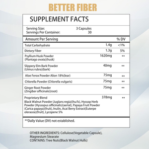 High Absorption Better Fiber Capsules Psyllium Husk Powder Capsules Regulate Bowel Movement 30 Day Supply Fiber <b>Supplement</b> - Product Image 5