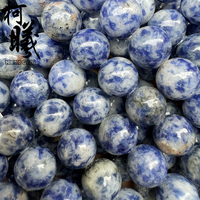 Vente en gros de perles de sodalite bleue en forme de flocon de neige de 4 à 12 mm, pierres précieuses bleues, lisses, rondes, naturelles, sodalite bleue