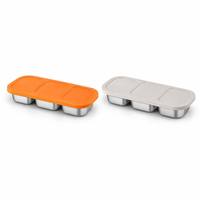 Boîte alimentaire compartimentée en acier inoxydable 304 avec couvercles en silicone, conteneur étanche, vente en gros, directement de l'usine, couleur et logo personnalisables