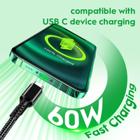 Câble de charge rapide WISTAR PD60W, produits en vente flash, câble de charge pour téléphone de type C avec câble de charge rapide
