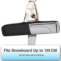 Sac de voyage pour snowboard de grande capacité, compatible avec les snowboards jusqu'à 155 cm, imperméable 600D, doublure en aluminium isolée, sac de sport pour ski