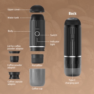 Machine à café expresso portable pour bureau, extérieur, cadeau pour chauffeur de taxi, café en capsules, 19 bars, bouteille d'eau chauffante, noir, blanc, accessoire - Product Image 3
