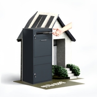 Boîte aux lettres extérieure autoportante en acier galvanisé à 3 niveaux, étanche, antivol, avec serrure à clé et finition thermolaquée, à monter