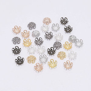 Support de perles creuses en forme de fleur, 10mm, plaqué fer, accessoires de bijouterie pour fournitures de perles DIY, couleurs mélangées, style classique - Product Image 3