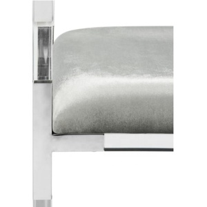 Panca in acrilico trasparente panca camera da letto Couture casa <span class=keywords><strong>Anastasia</strong></span> 47 pollici Glam griy e argento panca in acrilico - Product Image 5