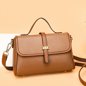 Women's Zipper Polyester PU Top Handle Bag Solid Color Black <b>Blushing</b> Light - Product Image 3