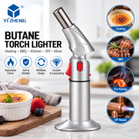 YIZHENG YZ-090 Chalumeau de cuisine au butane rechargeable coupe-vent pour barbecue, cuisson, grillades et camping