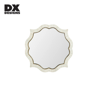 Miroir mural ondulé en bois brun vintage DX DESIGNS, miroir décoratif irrégulier encadré pour chambre à coucher, entrée, commode, décoration intérieure