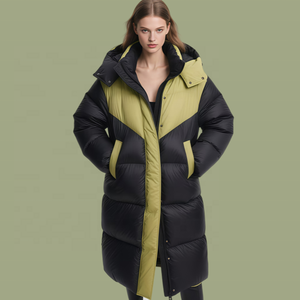 Veste d'oie blanche imperméable d'hiver personnalisée grande taille Ski fermeture éclair coupe-vent dame luxe mode <span class=keywords><strong>doudoune</strong></span> matelassée manteaux pour femmes - Product Image 2