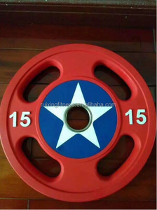 2.5kg 5kg 10kg 15kg 20kg 25kg Gym entraînement de force <span class=keywords><strong>prix</strong></span> d'usine couleur rouge Captain America plaque de poids - Product Image 2