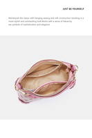 Tas Selempang Mini Hobo Warna Pink Pastel 2026 dengan Pelindung Rivet Kontras, Tas Desainer Wanita dengan Hiasan Rantai