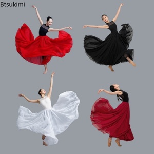 Falda Larga de Chifón para Danza del Vientre y Ballet, con Giro de 360/540/720 Grados, Estilo Gitano, para Práctica de Danza, Surtido de Faldas de Baile - Product Image 1