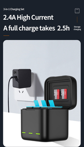 Accessoires Telesin pour GoPro <span class=keywords><strong>Hero</strong></span> 12, boîte de charge et de stockage triple batterie Telesin pour caméras GoPro <span class=keywords><strong>Hero</strong></span> 11/10/9 - Product Image 6