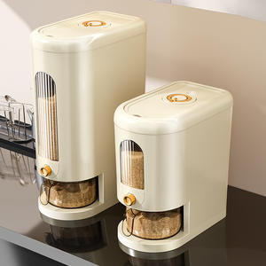 ถังเก็บข้าว 10 ลิตร 20 ลิตร ปิดสนิท ป้องกันแมลง ป้องกันความชื้น รักษาความสด รูปทรงกระบอก สีขาวอมเขียว ฝาปิดแบบซีล - Product Image 2