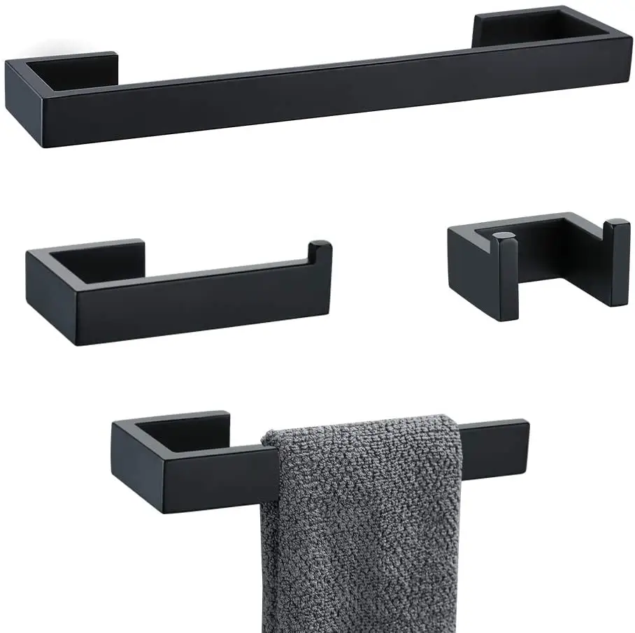 Bathroom Hardware Accessories Set 16.5 Inch Towel Bar Set Wall Mounted SUS304 Stainless Steel