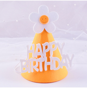 Mũ hoa cúc nhỏ bán buôn cho lễ kỷ niệm sinh nhật đầu tiên của bé, đồ trang trí trẻ em, mũ vải nỉ - Product Image 5