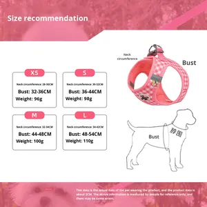 Hot-Selling Fashion Nylon &amp; Polyester Cat &amp; <strong>Dog</strong> <strong>Leash</strong> Pet Harness Plaid Print Breathable Adjustable Personalized Chest Strap - Product Image 3