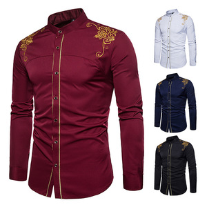 Camisas de manga larga bordadas para hombre, camisas de moda, europeas y americanas, nuevas - Product Image 3