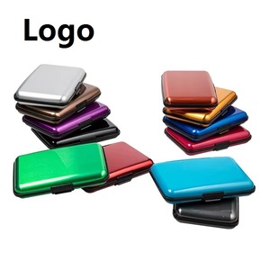 Porte-cartes de crédit et étui à cartes de visite minimaliste en alliage d'aluminium avec protection RFID anti-scan, porte-monnaie et pince à cartes - Product Image 1