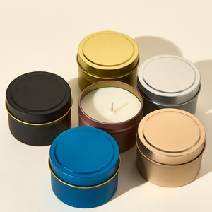 Contenitori vuoti in metallo da <span class=keywords><strong>3</strong></span> once barattoli rotondi in metallo con coperchi contenitori in metallo barattoli in alluminio barattoli per la produzione di candele - Product Image 5