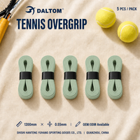 Meilleur rapport qualité-prix : Overgrip de tennis pour raquette de badminton, extra fin, antidérapant, durable, lot de 5, vert menthe, fabrication OEM