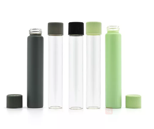 Tube à cigares en verre transparent de 115 mm et 120 mm, pot à fleurs en verre, tube à rouleaux résistant aux enfants avec bouchon de sécurité enfant - Product Image 1