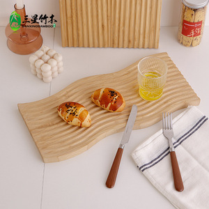 Creative bamboo and wood water ripple <b>tray</b>, household bread, tea, and <b>snack</b> <b>tray</b>, Nordic afternoon tea plate, cutting board, - Product Image 2