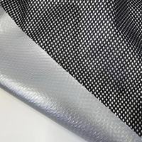 Tela de Malla 75D 100% Poliéster con TPU Plateado, en Capas, para Calzado, Prendas Deportivas y Forros, Membrana Plateada