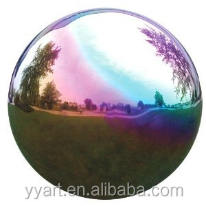 Arcobaleno in acciaio inox sfera <span class=keywords><strong>giardino</strong></span> guardando in acciaio inox sfera vuota - Product Image 5