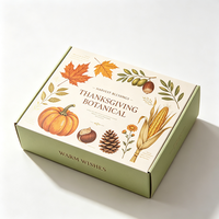 Boîte cadeau en papier personnalisée haut de gamme avec estampage à chaud « Harvest Blessings », production en 72h, boîte à dragées en carton imperméable pour Thanksgiving