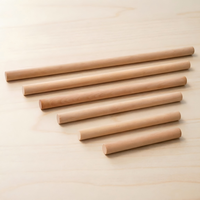 Rouleau à pâtisserie en bois massif naturel, antiadhésif, avec poignée lisse, pour pâte à dumplings et pâtisseries, outils de cuisine et de pâtisserie