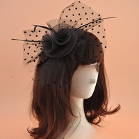 Serre-tête à plumes européen et américain, fleur pour cheveux, voile de mariée, accessoire pour cheveux, pince à cheveux avec nœud - Vente directe usine