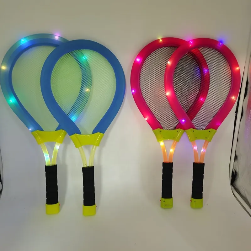 Hot Sale Outdoor Night Sport Game led Light Up Badminton Racket set