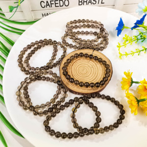 Haute Qualité Naturel Polissage 8mm Cristaux Pierres De Guérison Bracelet Quartz Fumé pour <span class=keywords><strong>Gif</strong></span> - Product Image 2