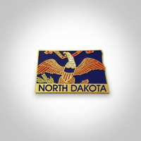 GREPAS GIFTS Épinglette de revers plaquée or en forme de drapeau de l'État du Dakota du Nord, 1,25 pouce